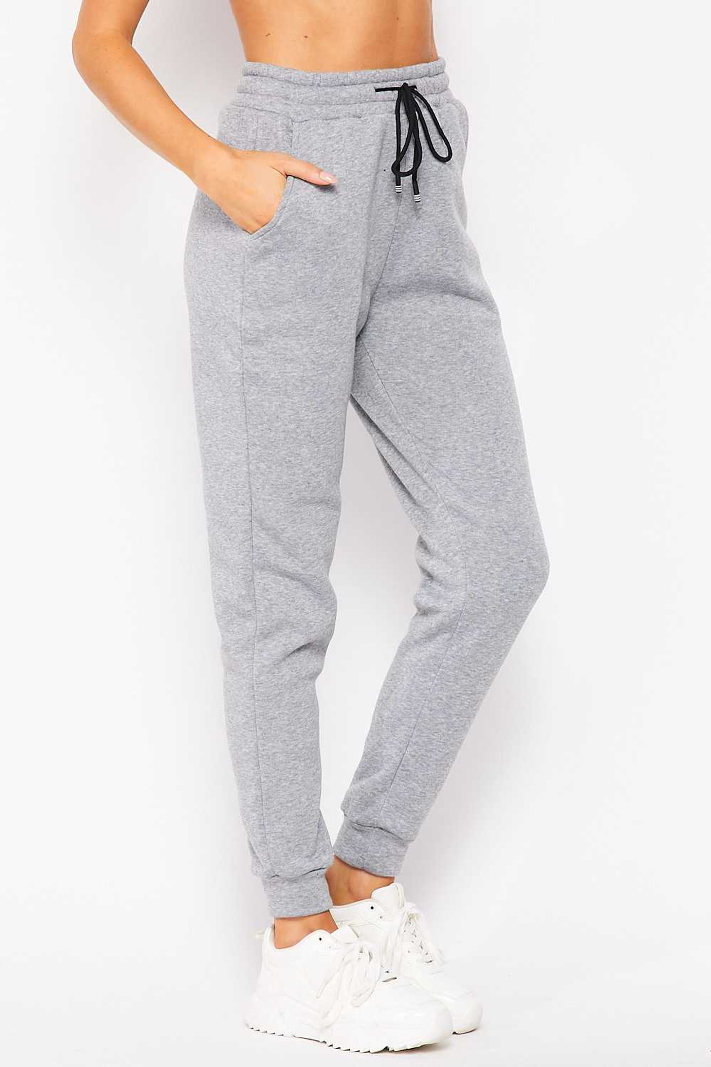 Scuba Solid Thick Fleece Lined Jogger with Drawstring