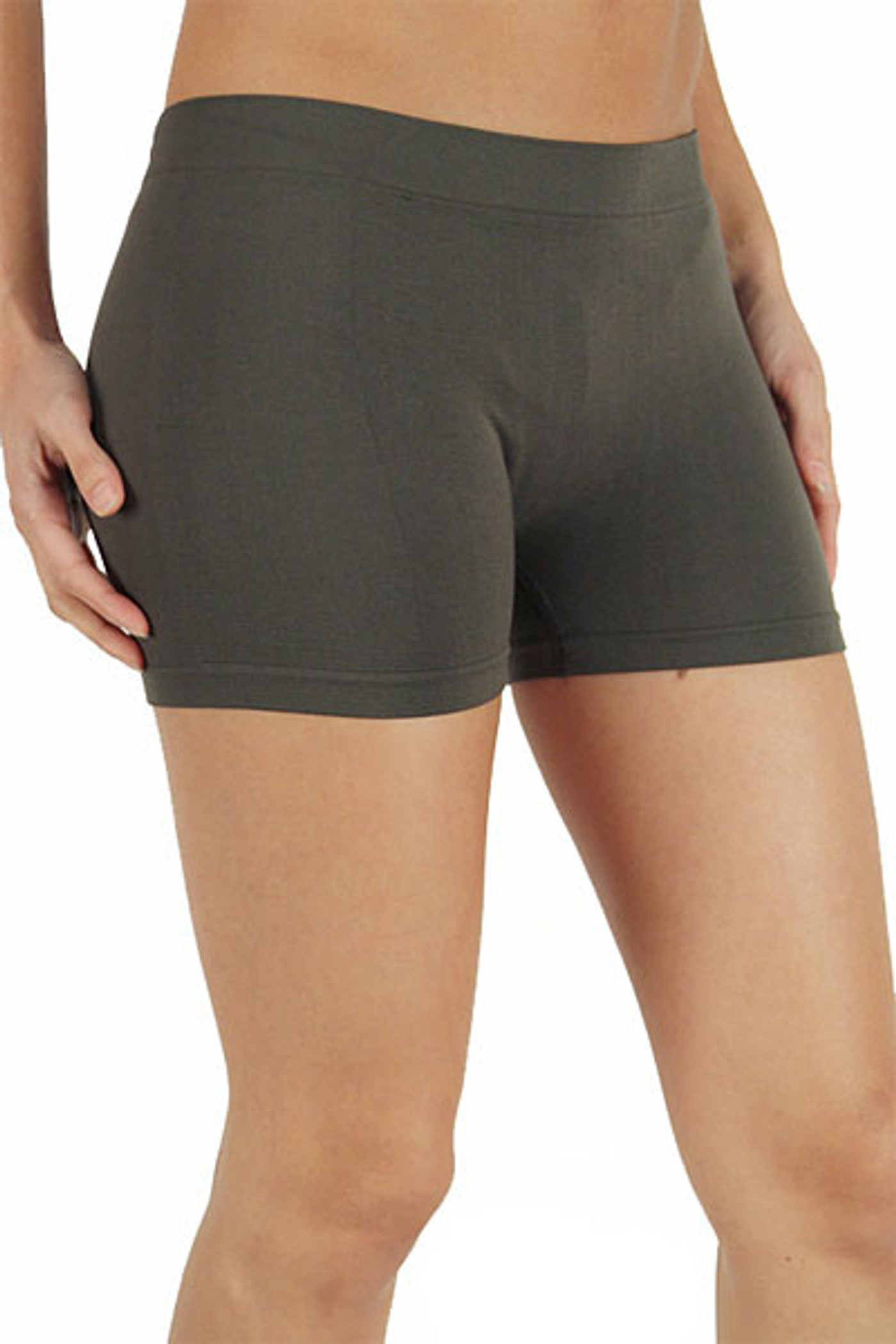 Plus Size Nylon Stretch Booty Shorts - ShopperBoard