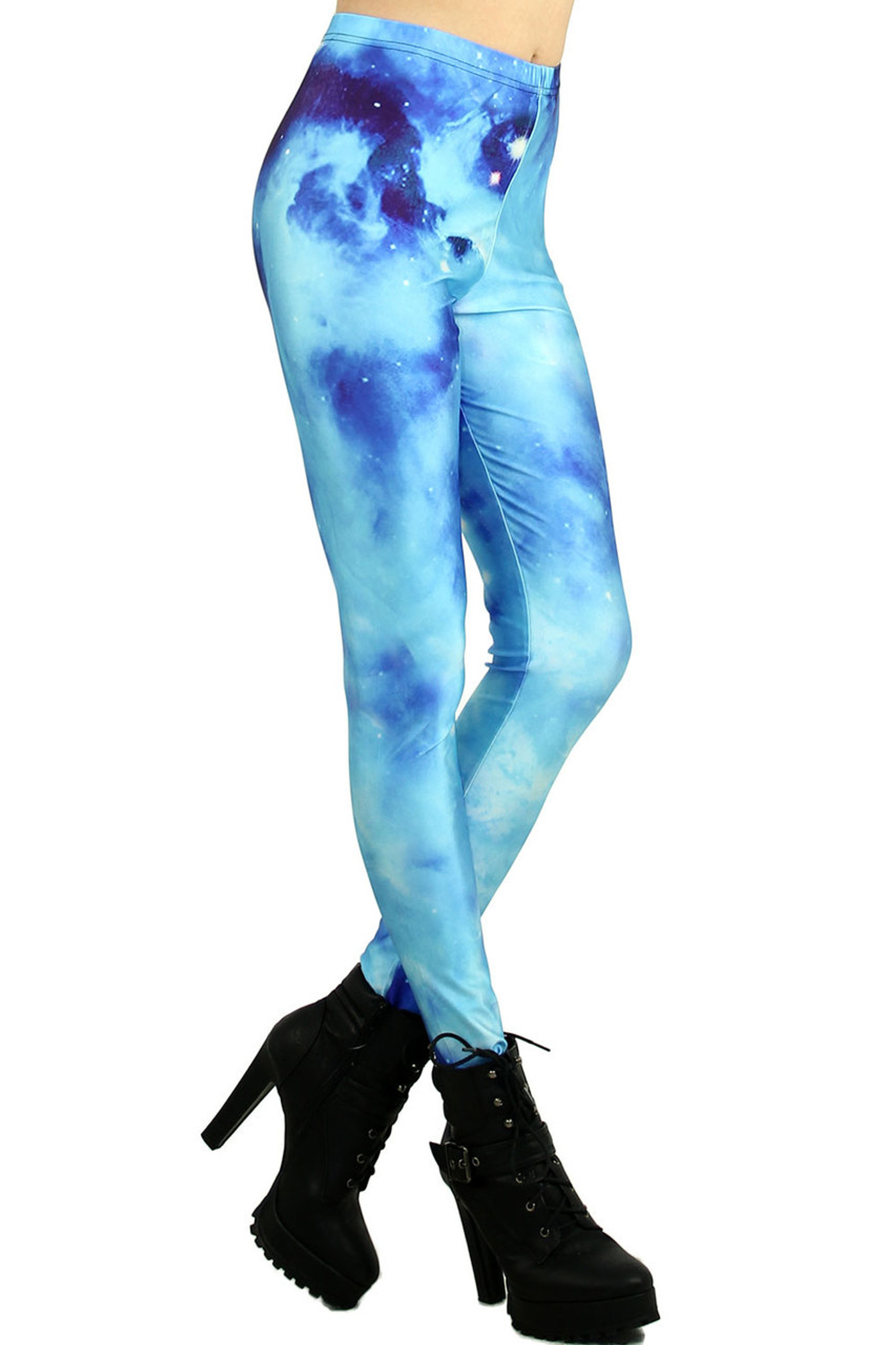 Blue Swirl Galaxy Leggings