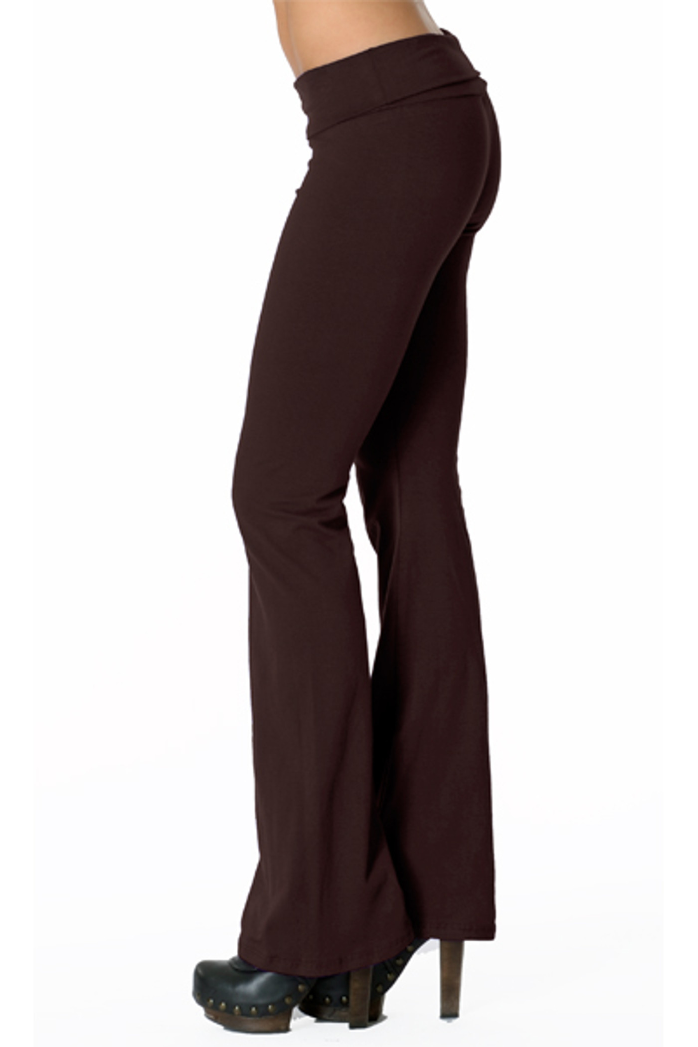 Yoga Mid-Rise Foldover Flare Leggings