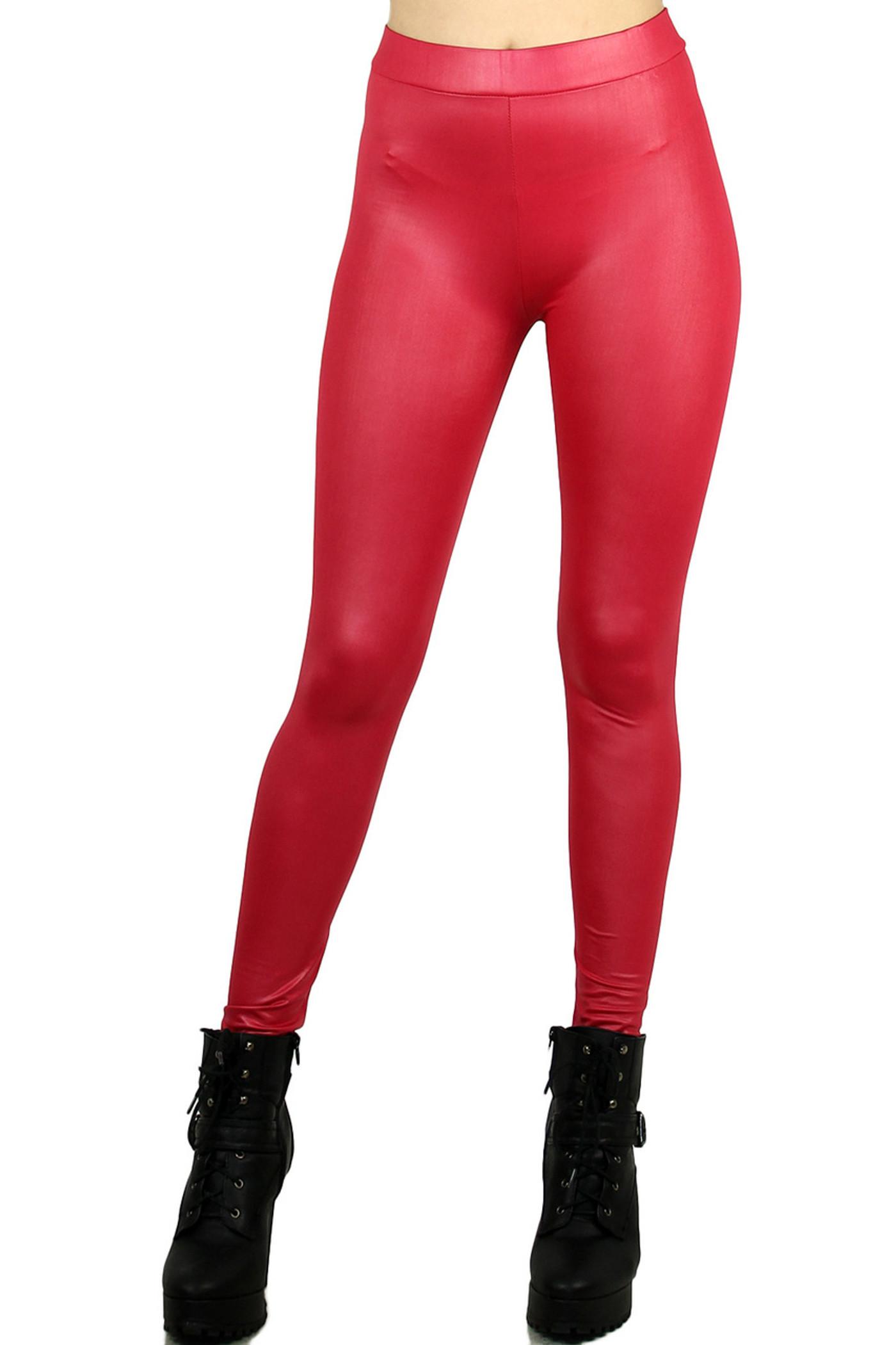 Leggings For Women Red and Green Combo Shining Lycra Cotton Size S (Small)  - Bhetvastu : : Fashion
