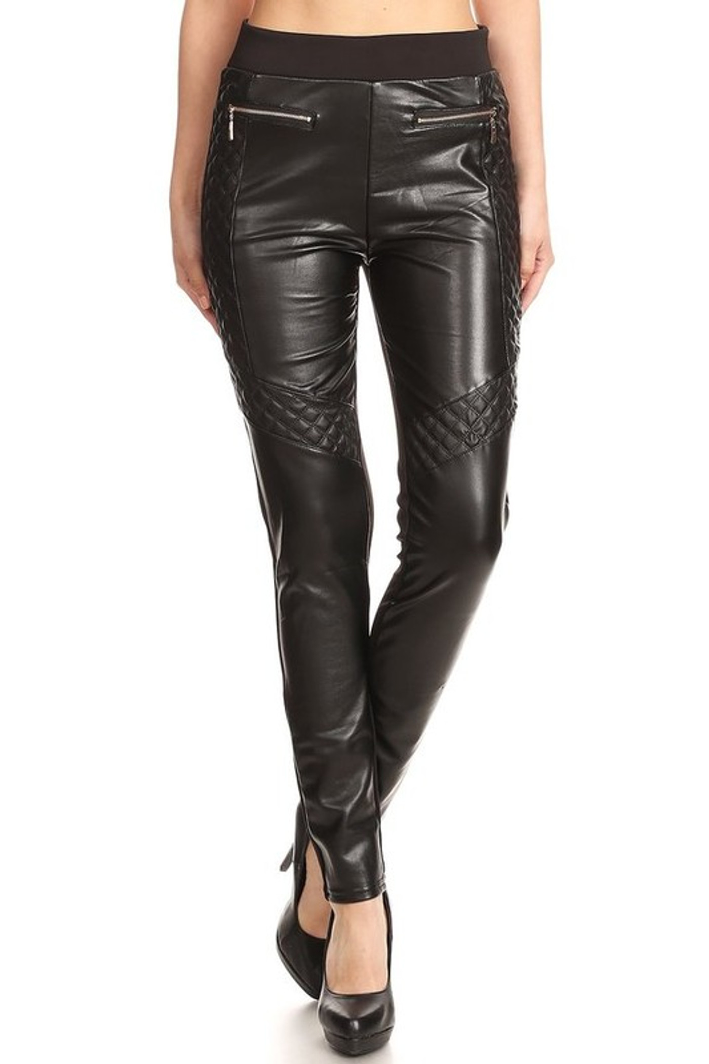 plush lined vegan leather leggings