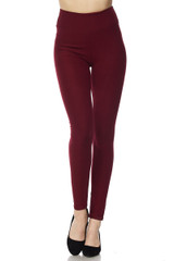 Brushed Basic Solid High Waisted Plus Size Leggings - 3X-5X - 5 Inch