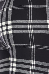 Brushed Black and White Plaid Kids Leggings