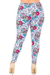 Buttery Smooth Lavender Sugar Skull Plus Size Leggings