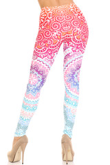 Creamy Soft Ombre Mandala Aztec Extra Plus Size Leggings - 3X-5X - USA Fashion™