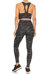 High Waisted Peppered Sports Leggings and Crop - 2 Piece Set