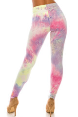 Buttery Smooth Coral Tie Dye Extra Plus Size Leggings - 3X-5X