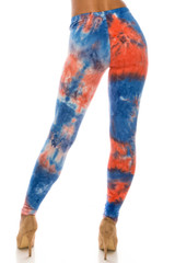 Buttery Smooth Red and Blue Tie Dye Plus Size Leggings