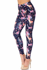 Creamy Soft Woodland Floral Fawn Leggings - USA Fashion™