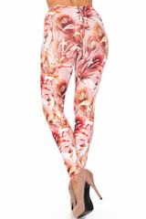 Creamy Soft Mocha Floral Plus Size Leggings - USA Fashion™