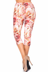 Creamy Soft Mocha Floral Capris - USA Fashion™