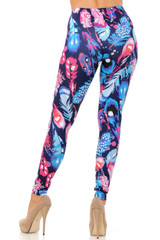 Creamy Soft Colorful Feathers Plus Size Leggings