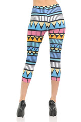 Brushed Graphic Print Summer Tribe Capris