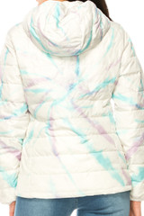 Women's Purple and Teal Swirl Winter Puffer Down Jacket