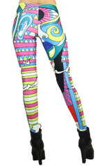 Back side image of Graphic Print Abstract Picasso Leggings