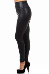 Matte High Waisted Faux Leather Plus Size Leggings | Only Leggings