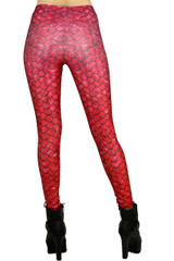  Red Ombre Scale Leggings - Plus Size