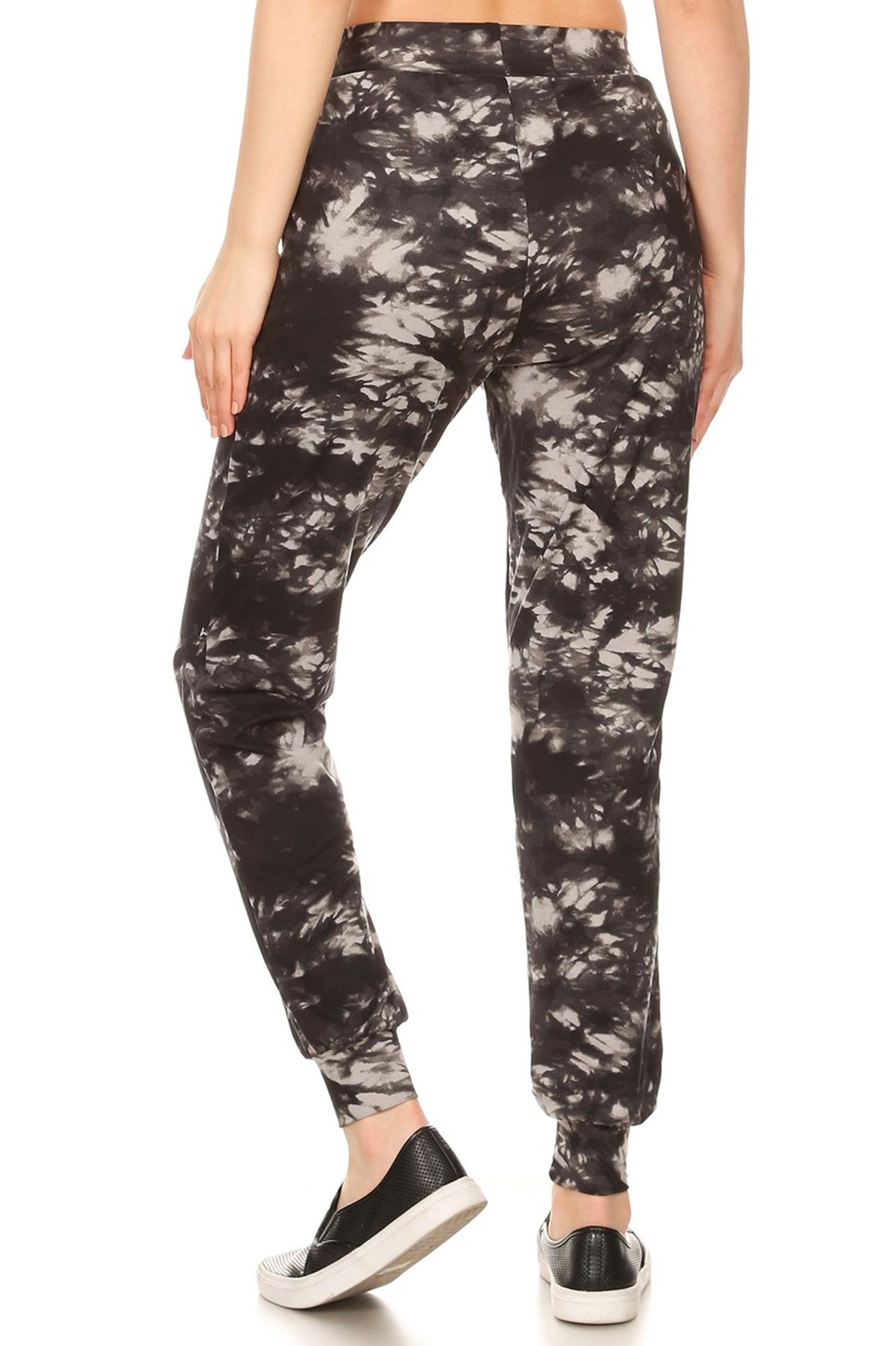 Brushed Black and Gray Tie Dye Joggers