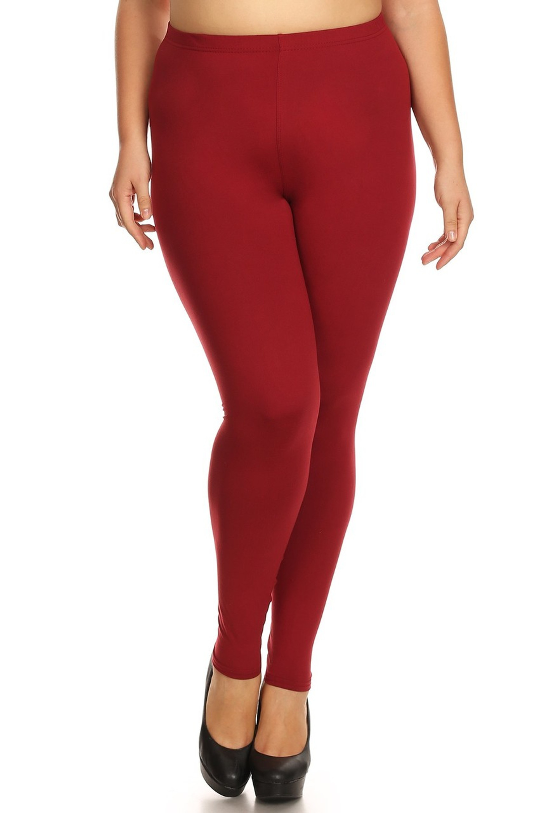 Brushed Buttery Soft Basic Solid Leggings Plus Size