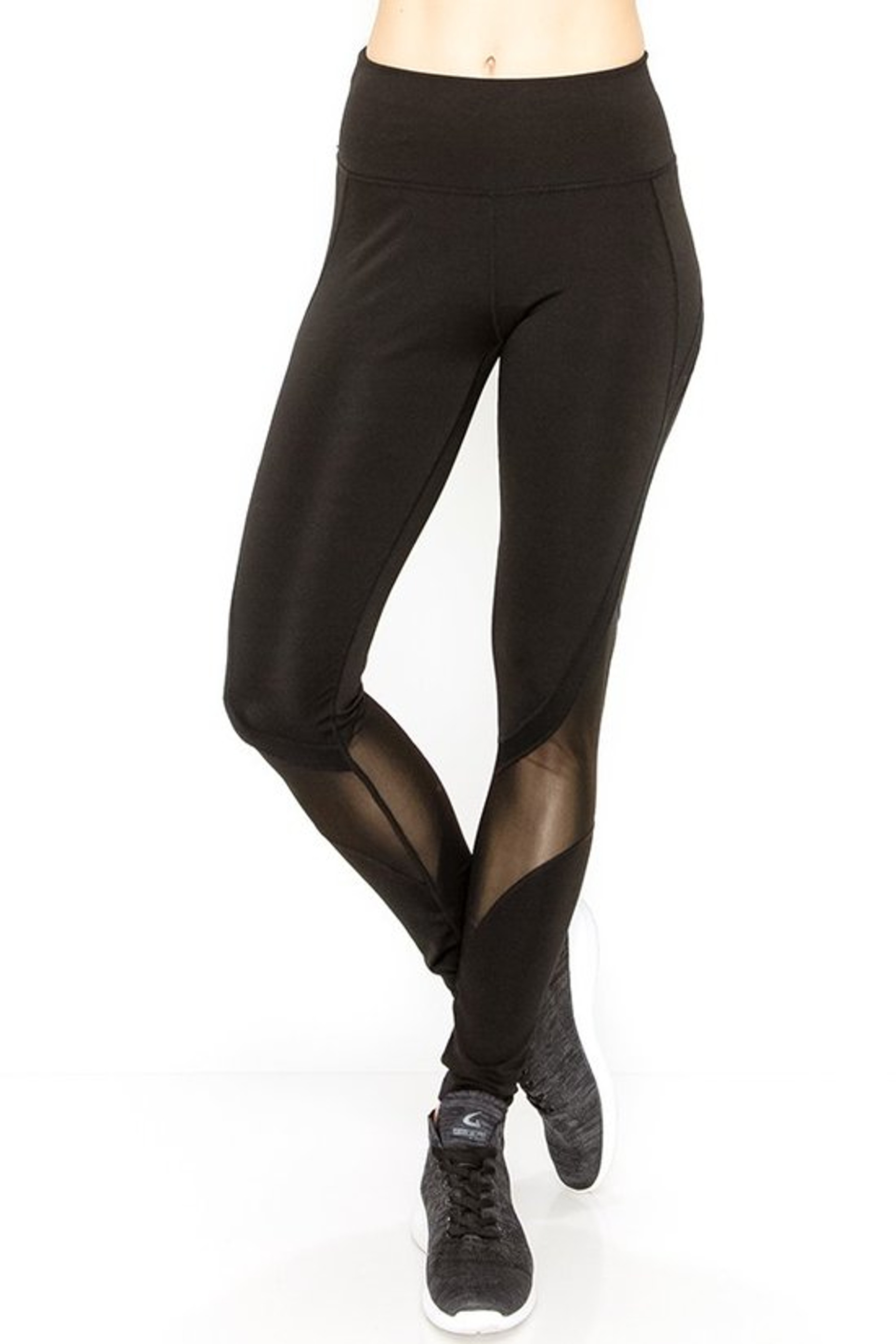 Shengshi Women Yoga Pants Color Blocking Mesh Workout Running Leggings  Tights Black White S - Walmart.com