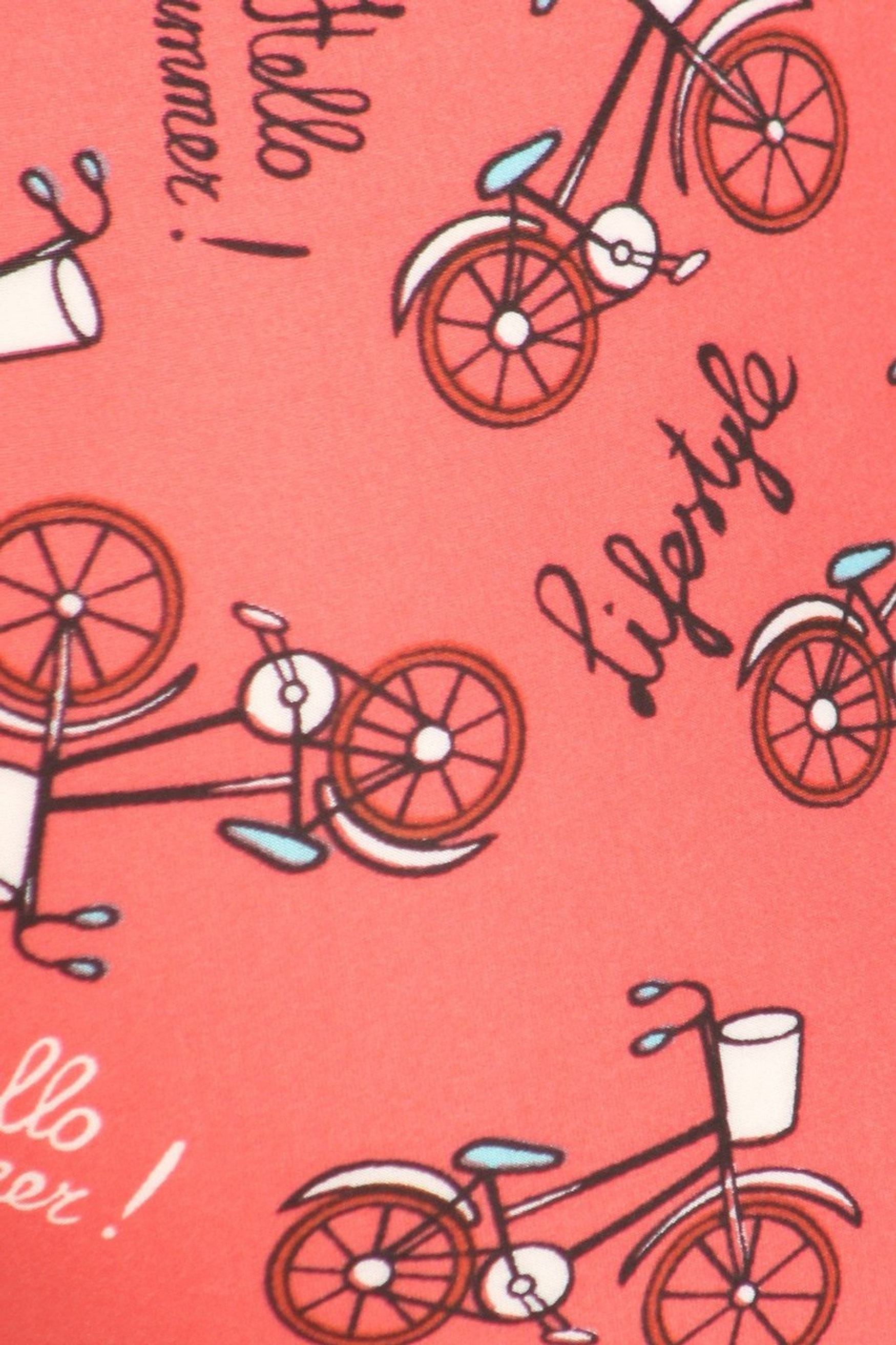 Buttery Red Summertime Bicycles Kids Leggings