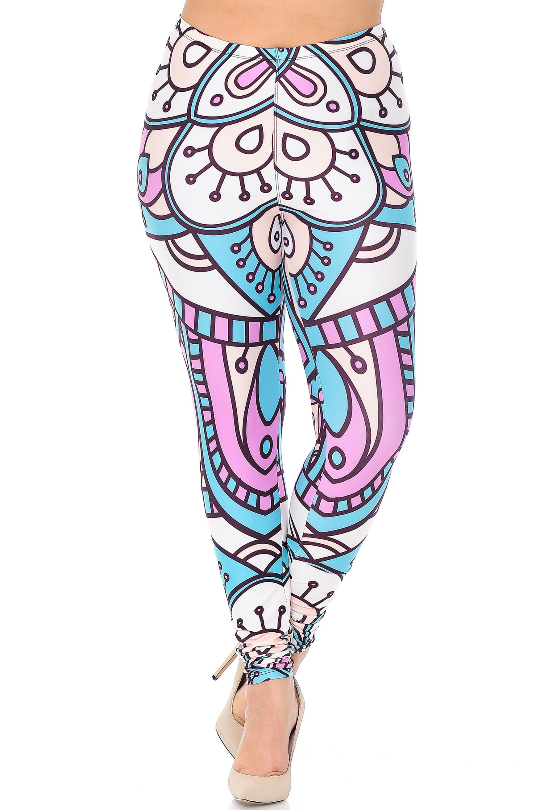 Creamy Soft Cute Mandala Extra Plus Size Leggings - 3X-5X - USA Fashion™