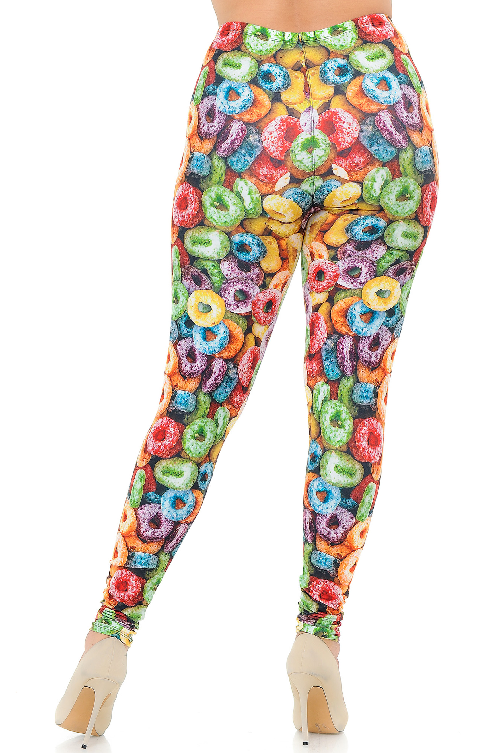 Creamy Soft Colorful Cereal Loops Extra Plus Size Leggings - 3X-5X - USA Fashion™