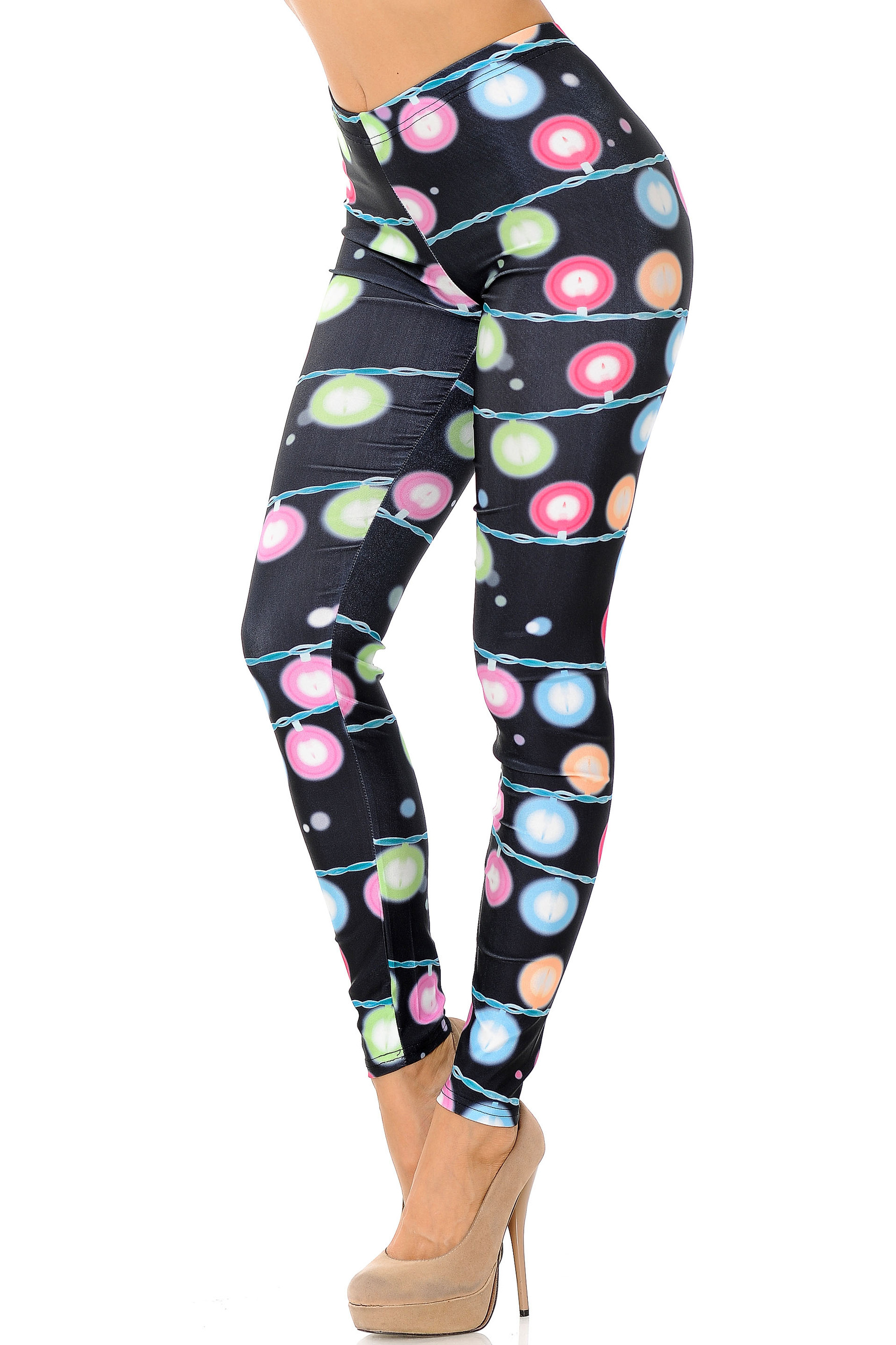 WOMENS HOLIDAY LIGHTS GRAPHIC TIGHT - HK9248 – The Sports Center