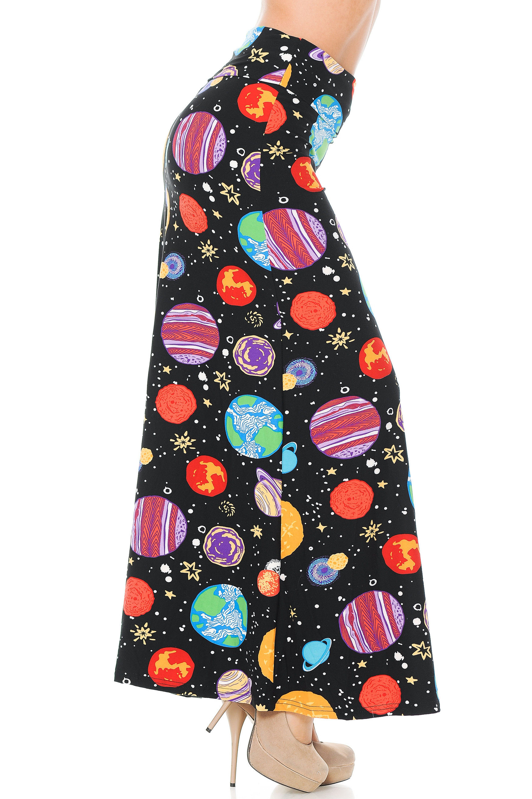 Brushed Planets in Space Maxi Skirt