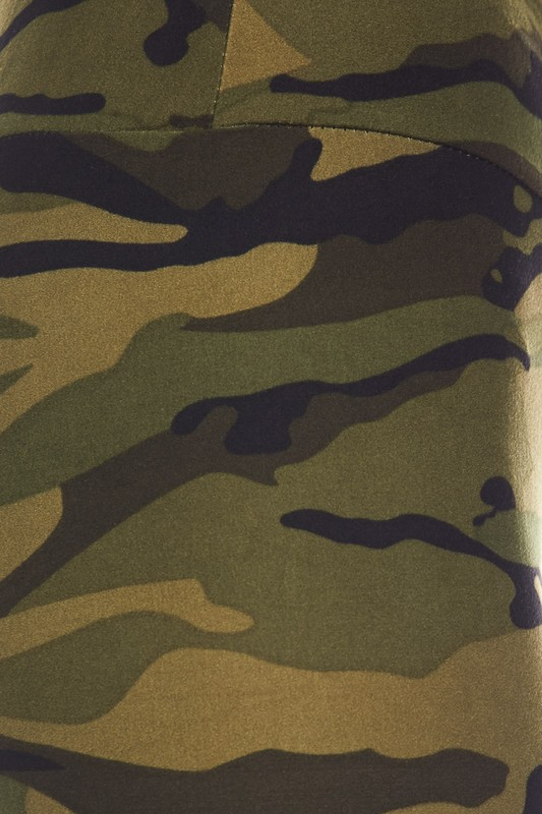 Brushed  Green Camouflage High Waist Leggings