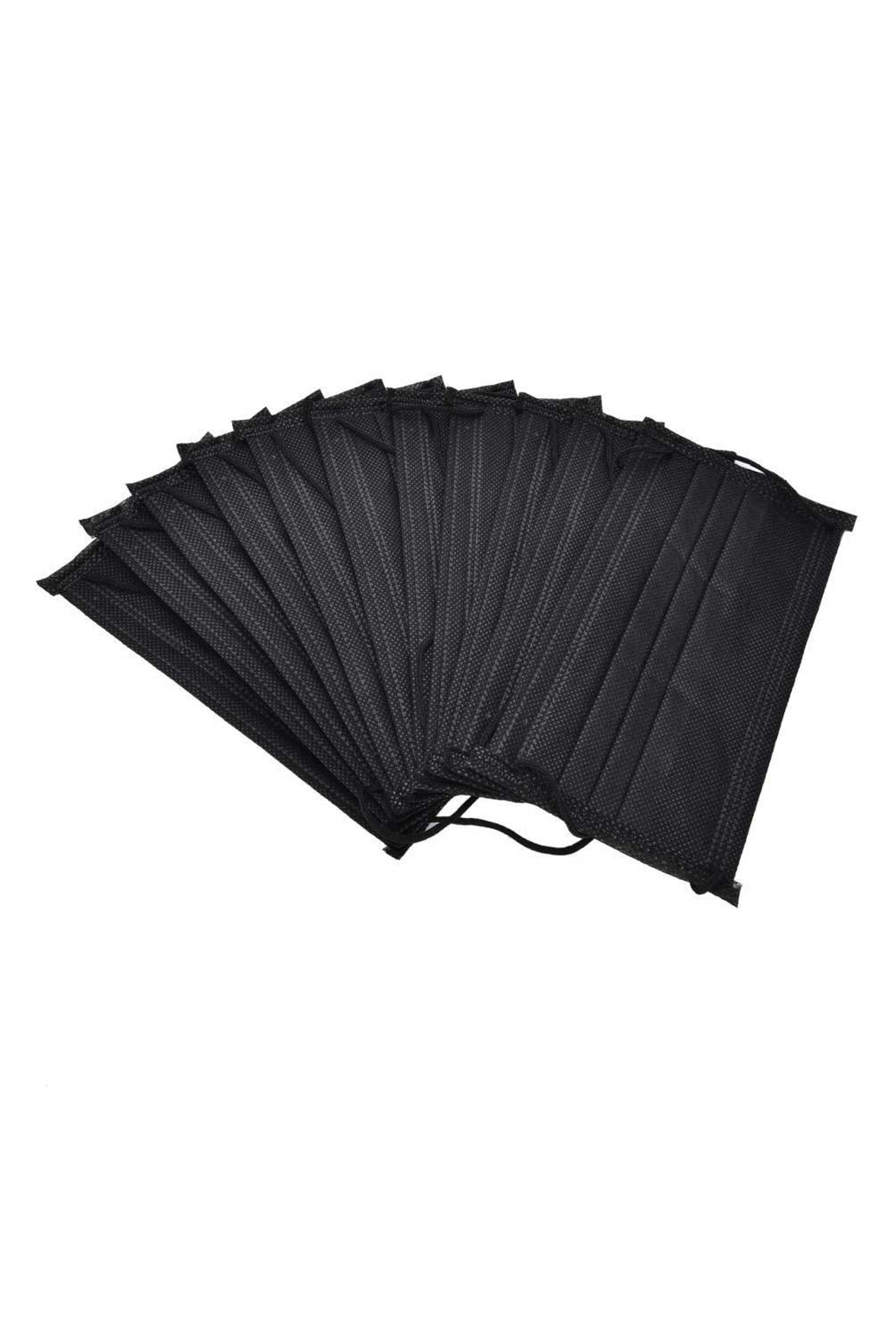 Black 4 Ply Disposable Face Masks - 10 Pack