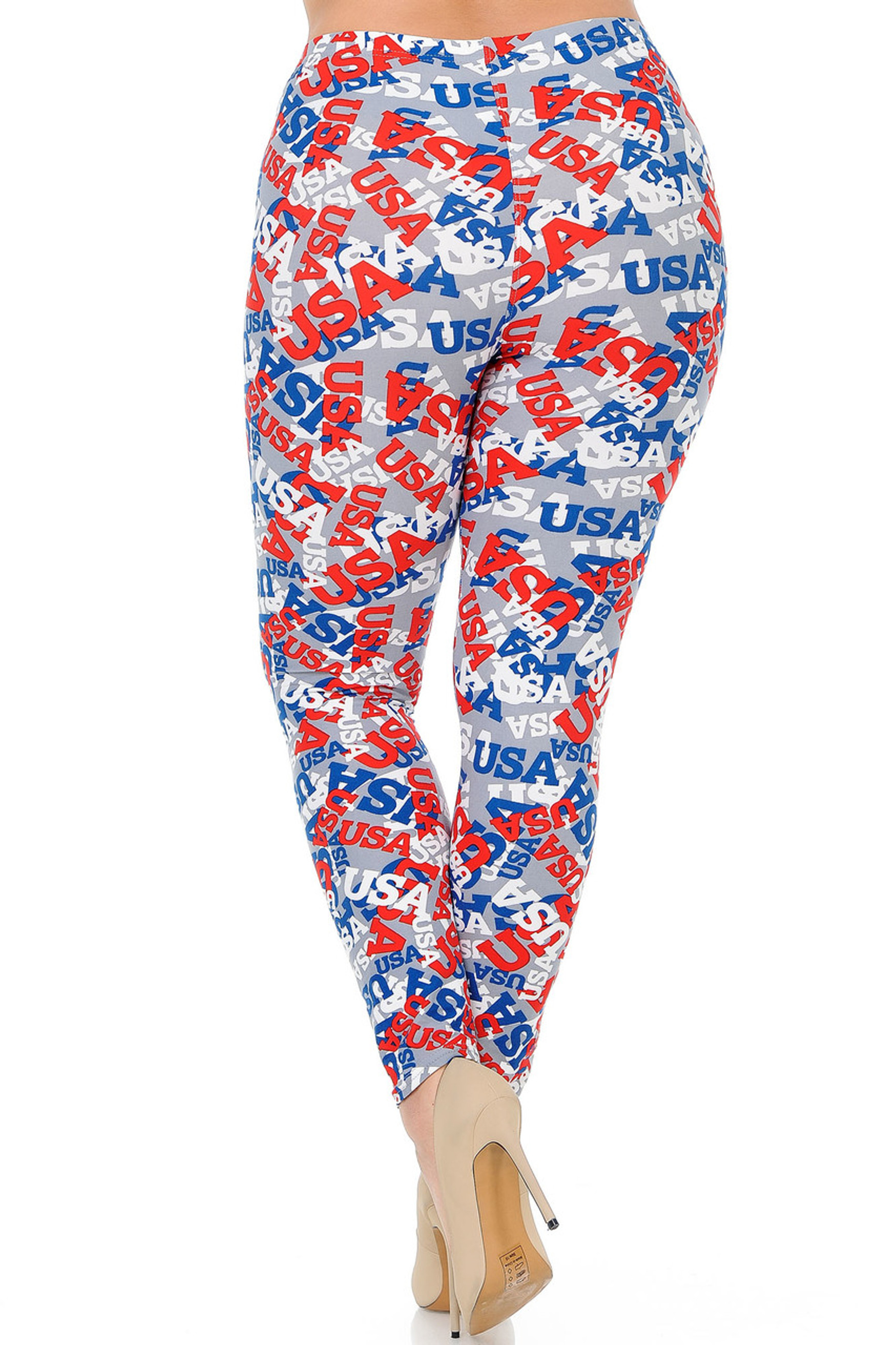 Buttery Soft All Over USA Extra Plus Size Leggings - 3X-5X