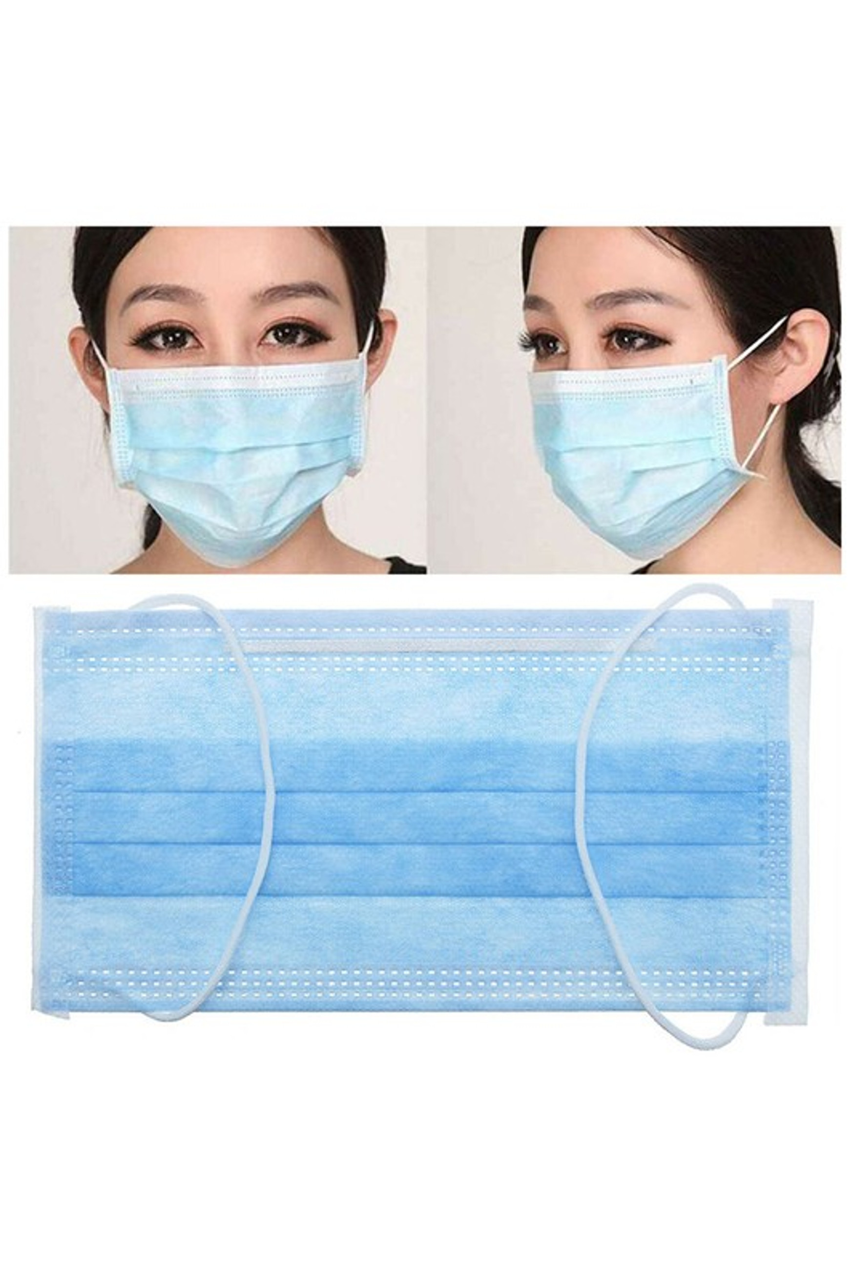 25 x 2-Packs (50) - Single Use Disposable Face Masks - Wrapped in Packs of 2