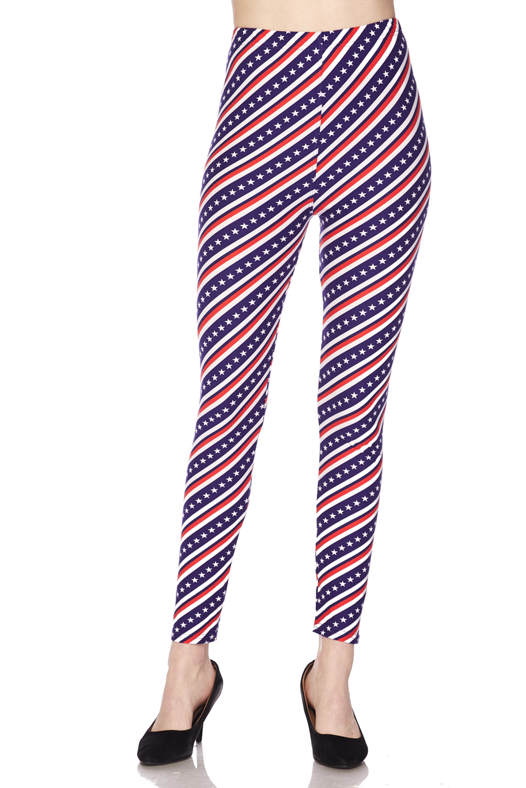 Buttery Soft Spiral Stars and Stripes Leggings