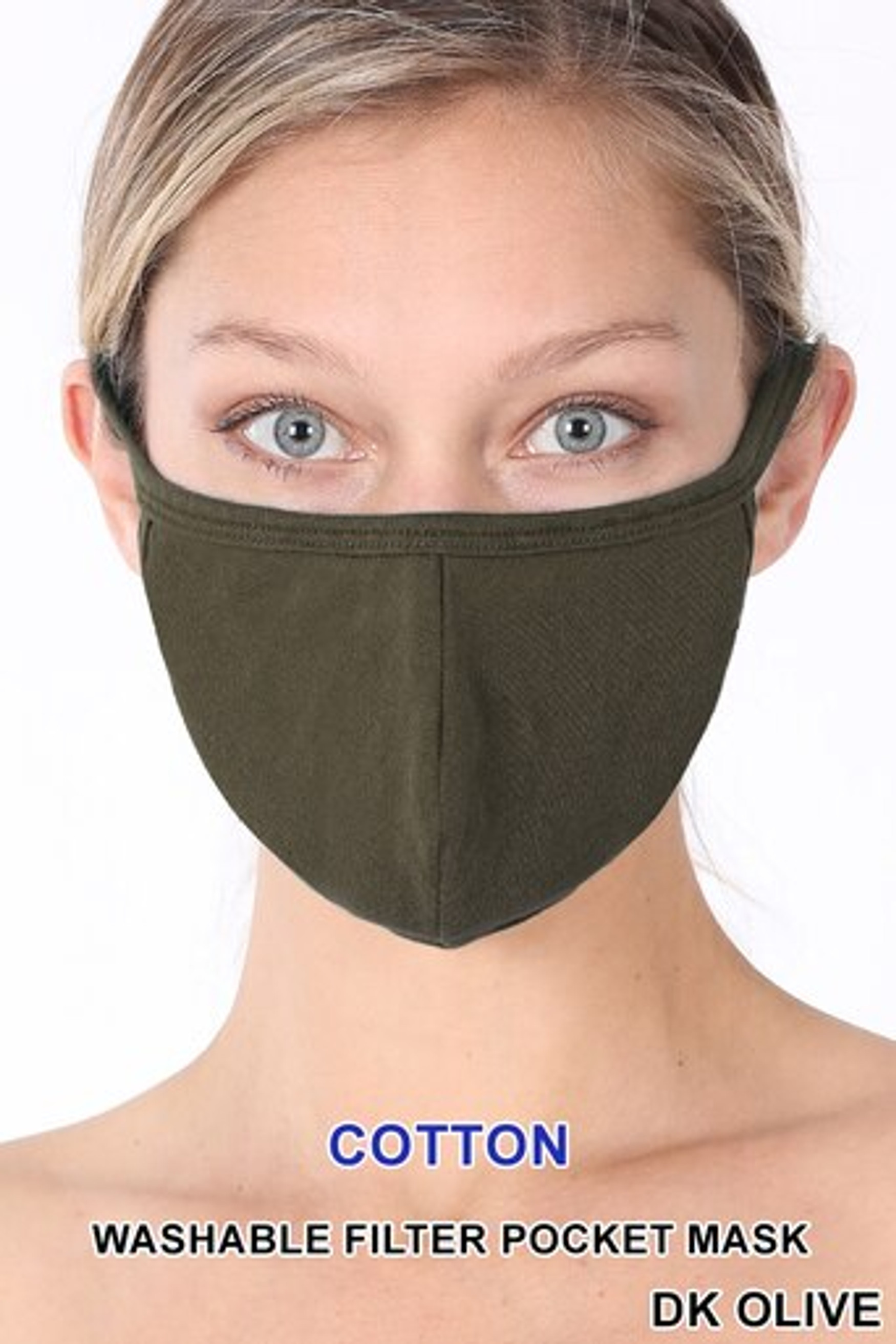 Dark Olive Solid Cotton Face Mask - Imported