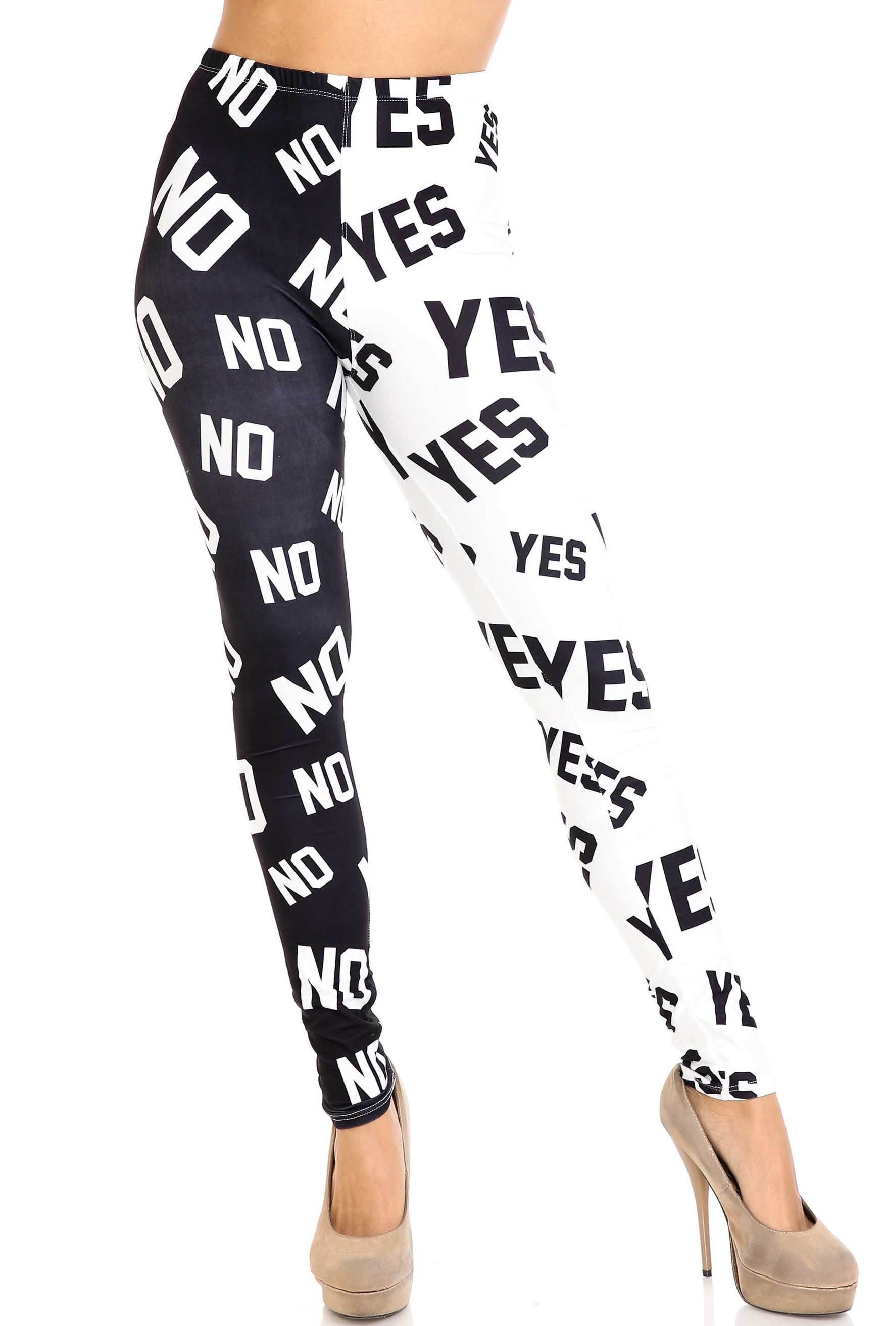 Creamy Soft Yes and No Leggings - By USA Fashion™