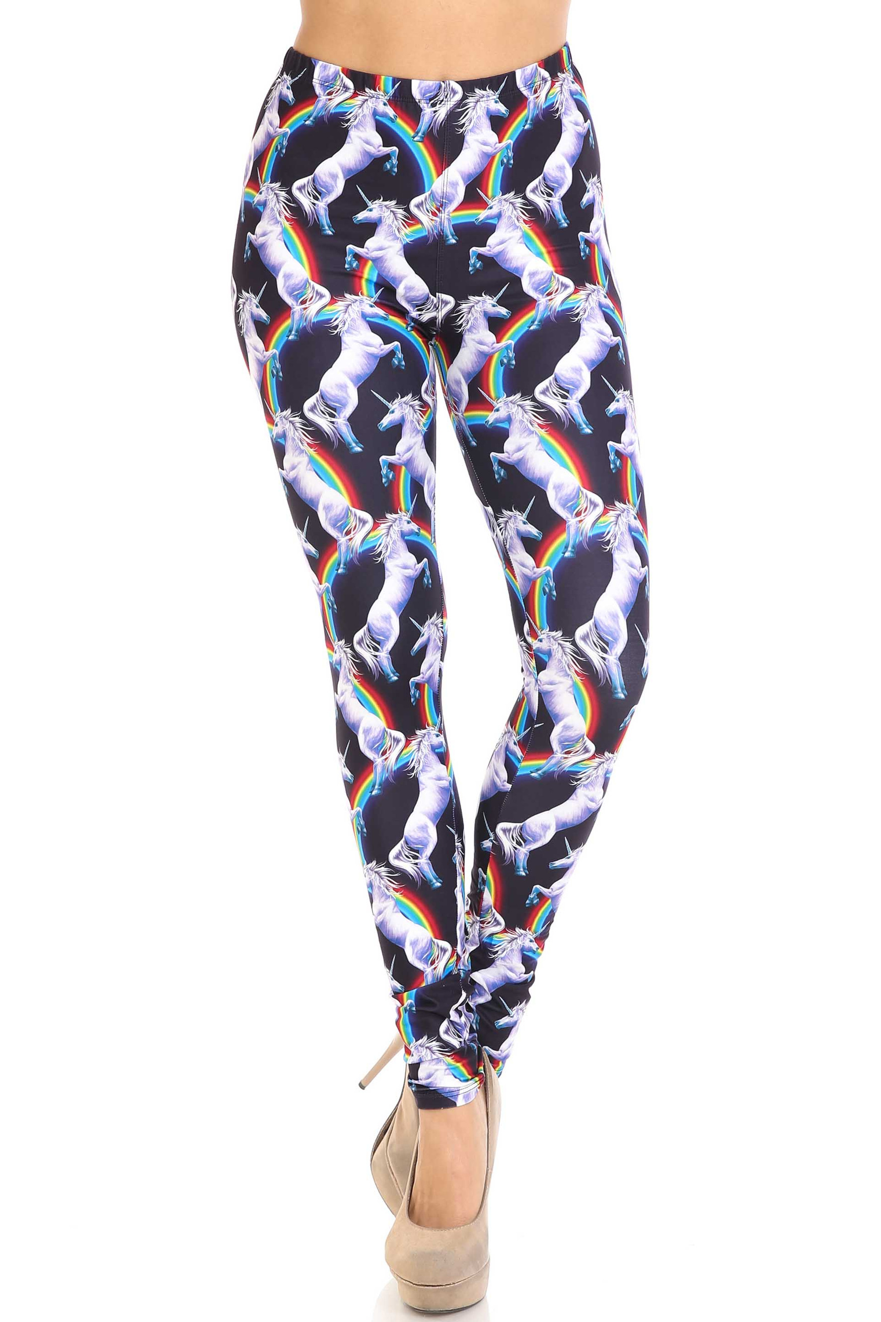 Creamy Soft Rainbow Unicorn Extra Plus Size Leggings - By USA Fashion™