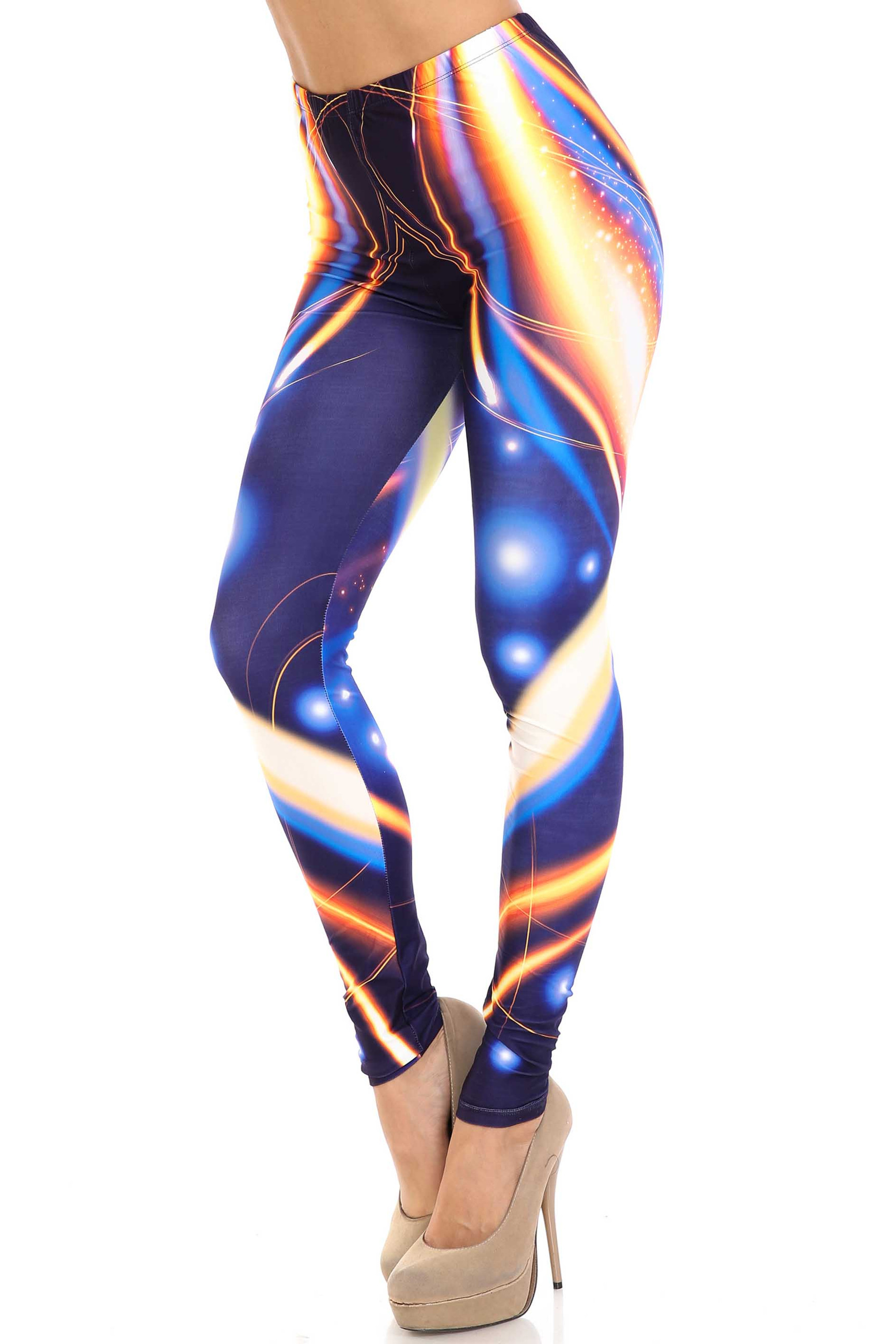 Creamy Soft Psychedelic Contour Extra Plus Size Leggings - 3X-5X - By USA Fashion™