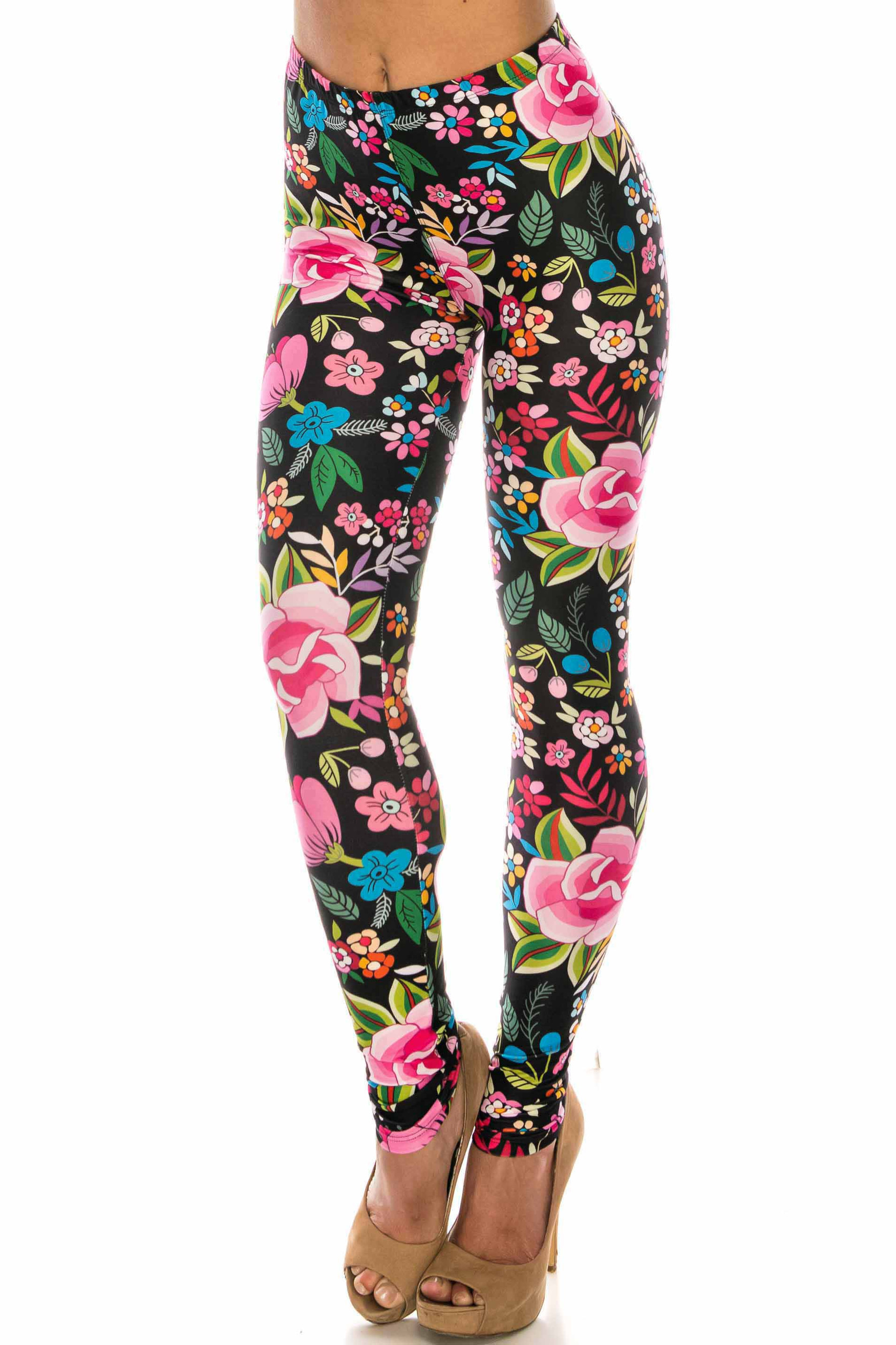 Creamy Soft Floral Oasis Leggings - USA Fashion™