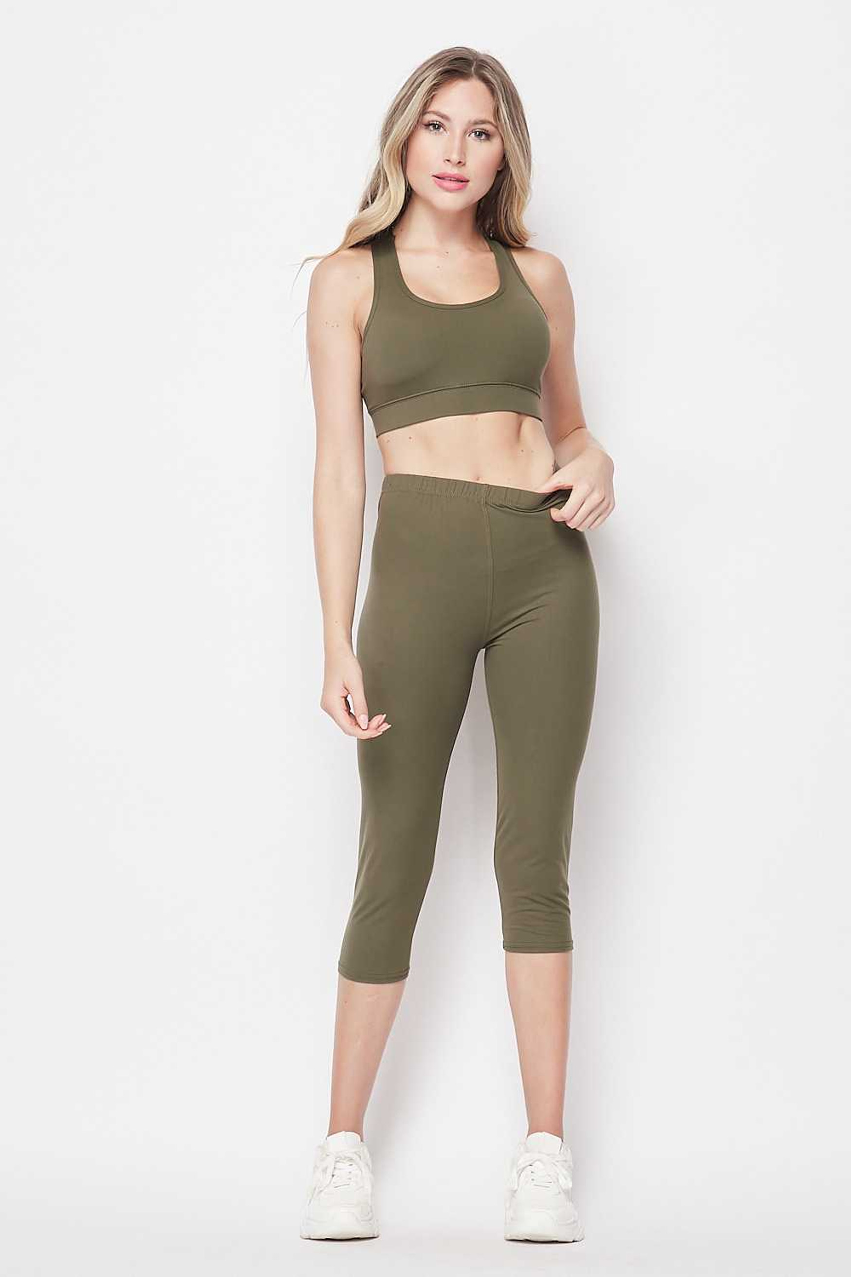 Buttery Smooth Basic Solid Capri and Crop Top Set