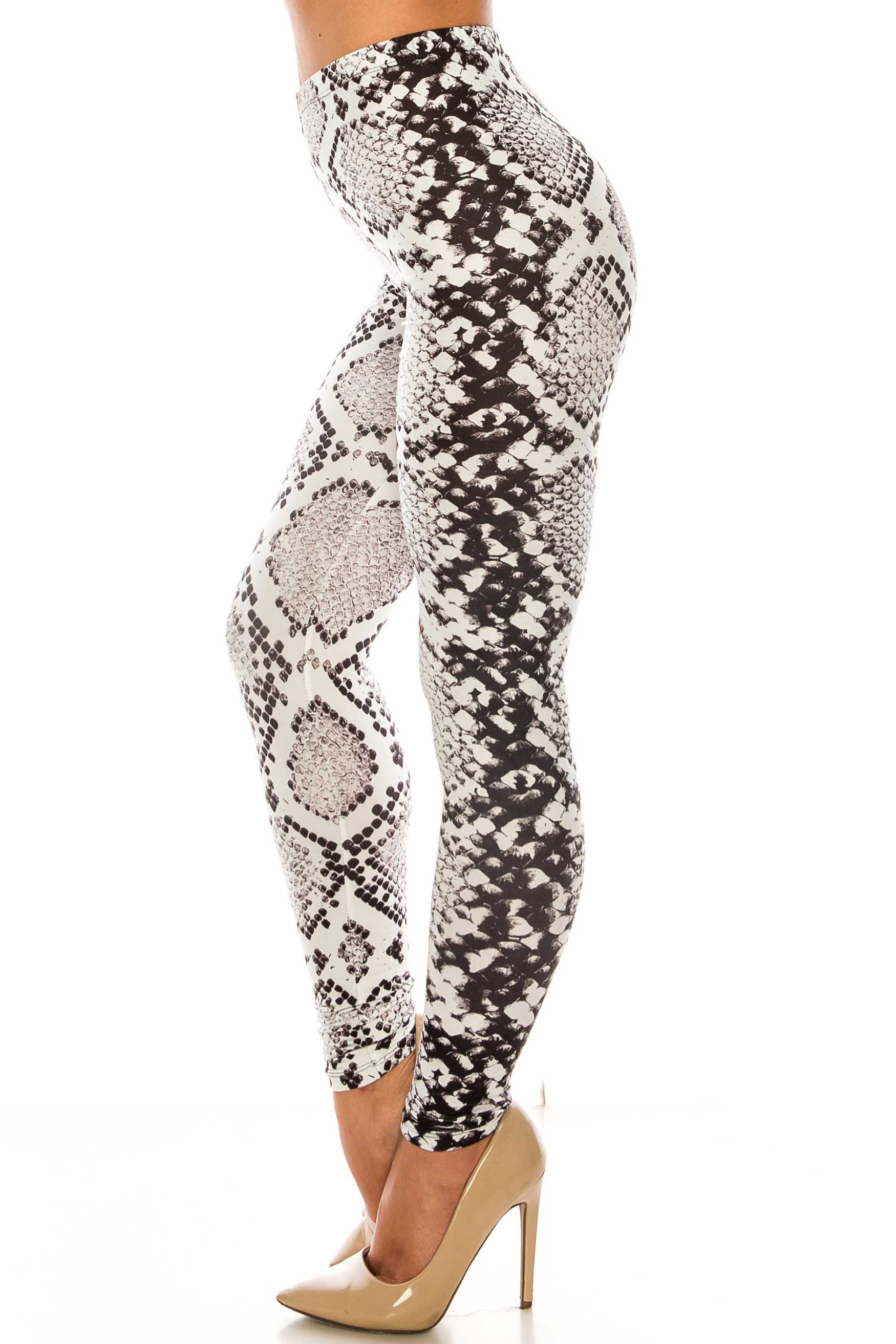 Creamy Soft Ivory Python Leggings - USA Fashion™
