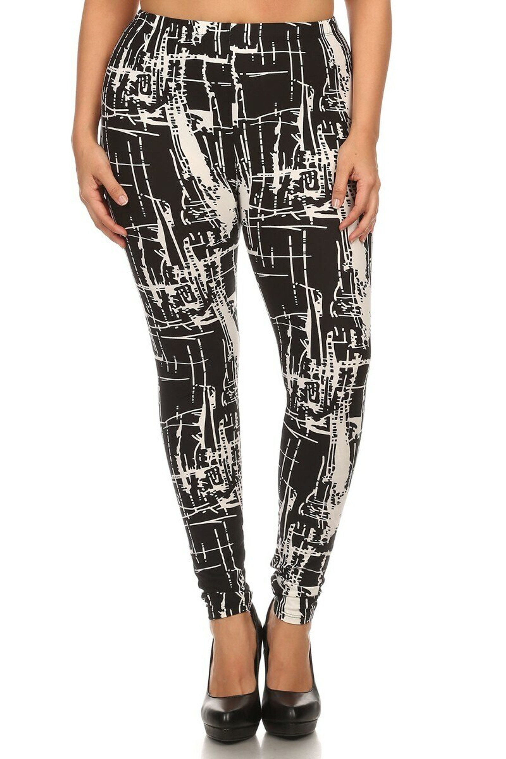 Buttery Smooth Splattered Lines Plus Size Leggings