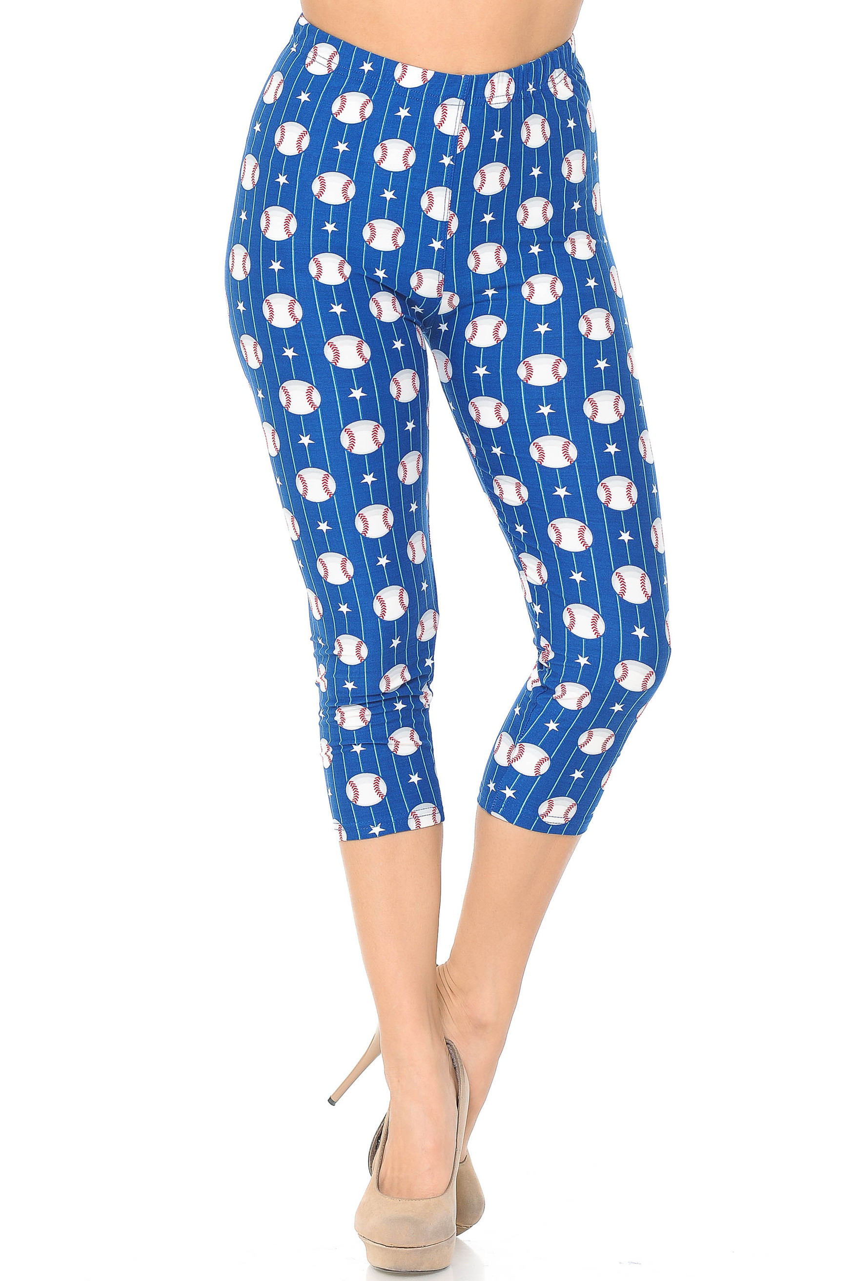 Buttery Soft Love of Baseball Plus Size Capris