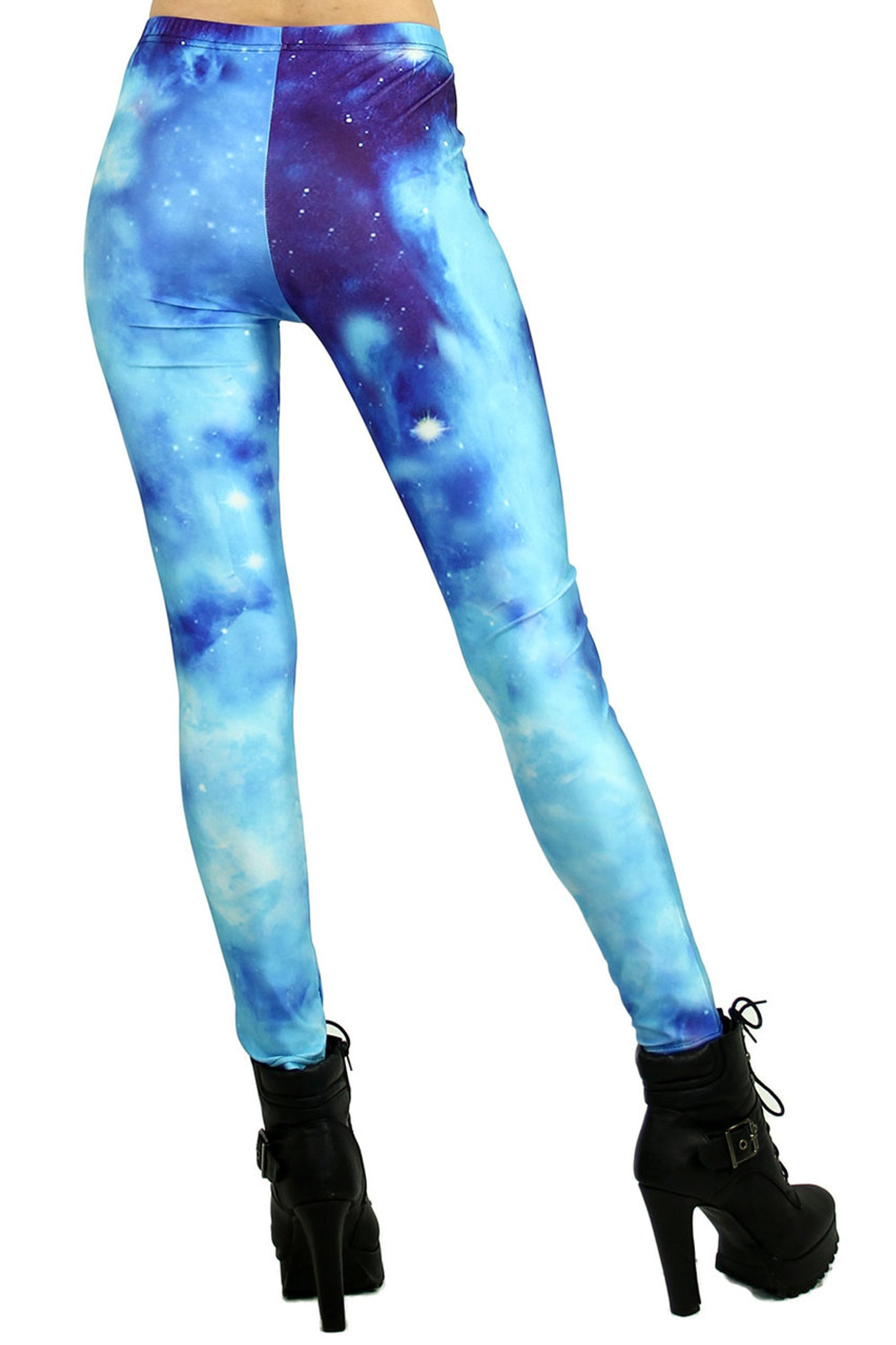 Blue Swirl Galaxy Leggings