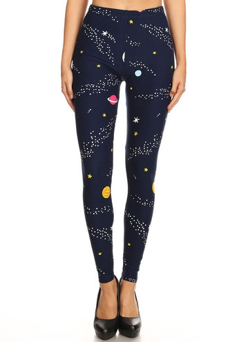 Brushed Outer Space Plus Size Leggings - 3X-5X