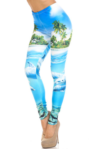 Creamy Soft Dolphin Paradise Leggings - By USA Fashion™