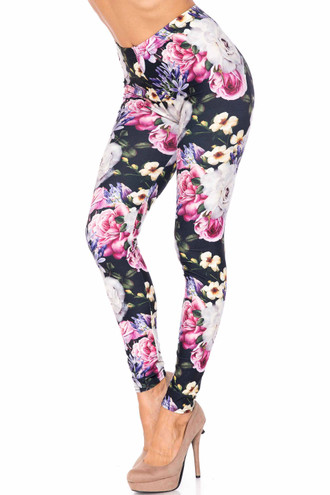 Creamy Soft Floral Garden Bouquet Leggings - USA Fashion™