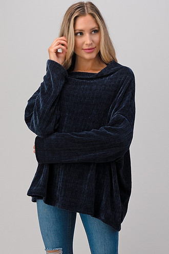 Oversized Chenille Cowl Neck Sweater