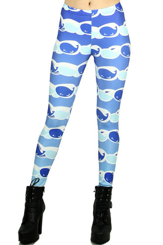 Blue Whale Leggings - Plus Size